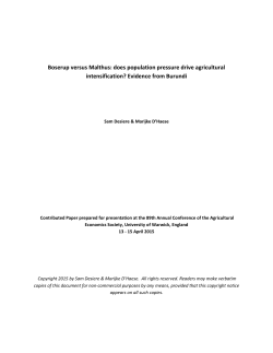 Boserup versus Malthus: does population pressure drive agricultural