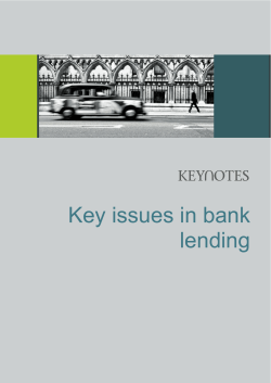 Key issues in bank lending - City, University of London
