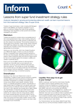 February 2016 (Lessons from super fund investment strategy rules)