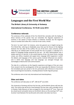 The Languages of the First World War