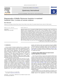 hominin colonisation of mainland Southeast Asia