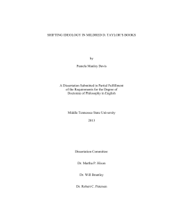 SHIFTING IDEOLOGY IN MILDRED D. TAYLOR`S BOOKS by