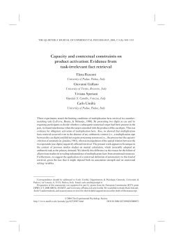 Capacity and contextual constraints on product activation: Evidence