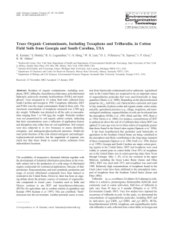 Trace Organic Contaminants, Including Toxaphene and Trifluralin, in