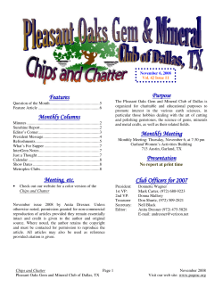 November - Pleasant Oaks Gem and Mineral Club of Dallas
