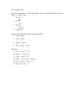 Laws of Logarithms Expand each logarithm. Use the