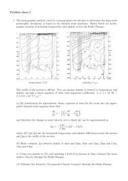 Problem sheet 2 1. The hydrographic method, used by