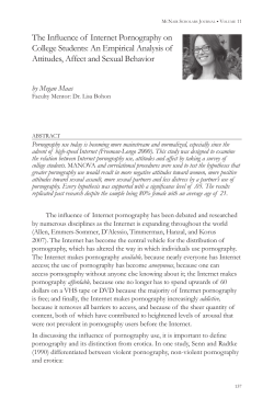 The Influence of Internet Pornography on College Students: An