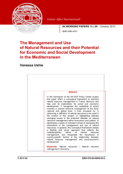The Management and Use of Natural Resources and their Potential