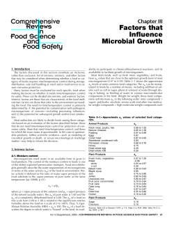 Evaluation and Definition of Potentially Hazardous Foods