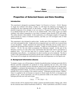 Properties of Selected Gases and Data Handling