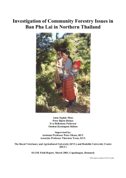 Investigation of Community Forestry Issues in Ban Pha Lai