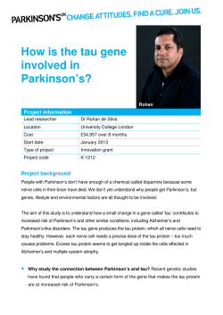 How is the tau gene involved in Parkinson`s?