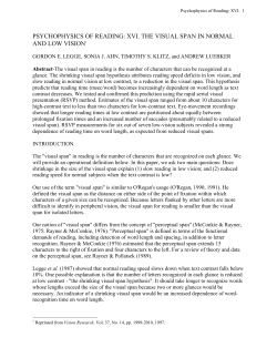 PSYCHOPHYSICS OF READING: XVI. THE VISUAL SPAN IN