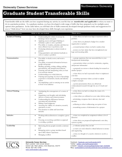 Graduate Student Transferable Skills