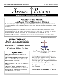 August, 2012 - St. Paul`s Ventura