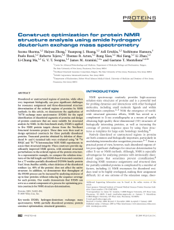 Proteins 76 882-894 - Biological Mass Spectrometry Facility