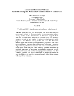 Political Learning and Democratic Commitment in New Democracies