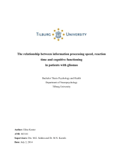 The relationship between information processing speed, reaction