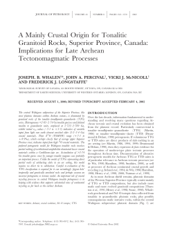 A Mainly Crustal Origin for Tonalitic Granitoid
