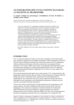 an integrated life cycle costing database: a conceptual