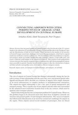ConneCting airports with Cities. perspeCtives of air