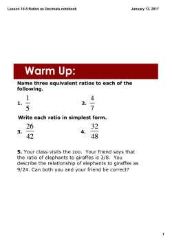 Lesson 10-5 Ratios as Decimals.notebook