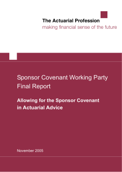 Allowing for the Sponsor Covenant in Actuarial Advice