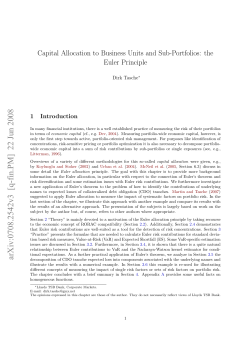 Capital Allocation to Business Units and Sub