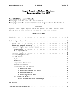 Legal Right to Refuse Medical Treatment in the USA