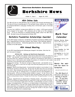 Berkshire News - American Berkshire Association