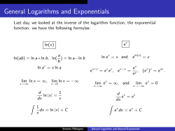 Slides: General Logarithms and Exponentials