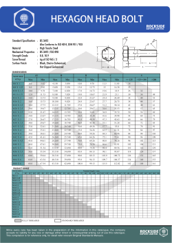 hexagon head bolt - Rockside Export Limited