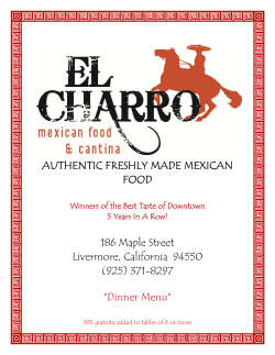 (925) 371-8297 *Dinner Menu
