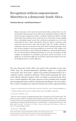 Minorities in a democratic South Africa