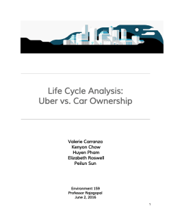 Life Cycle Analysis: Uber vs. Car Ownership