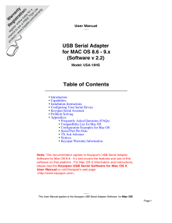 USB Serial Adapter for MAC OS 8.6 - 9 x