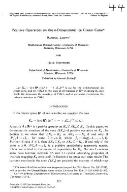 Positive Operators on the n-Dimensional Ice Cream Cone*