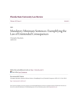 Mandatory Minimum Sentences: Exemplifying the Law of