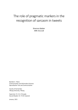 The role of pragmatic markers in the recognition of