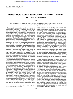 prognosis after resection of small bowel in the newborn
