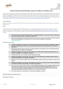 Patterns in the Water Cycle
