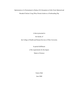 1 Optimization of a Pretreatment to Reduce Oil Absorption in Fully