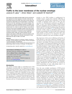 Traffic to the inner membrane of the nuclear envelope