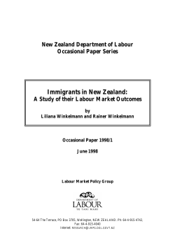 Immigrants in NZ Labour Market Outcomes 98 [PDF 1.1MB]