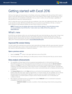 Getting started with Excel 2016