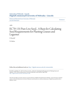 EC70-135 Pure Live Seed... A Basis for Calculating Seed