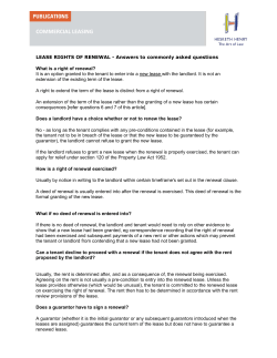 Lease Rights of Renewal