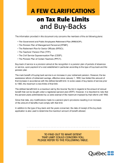 A Few Clarifications on Tax Rule Limits and Buy