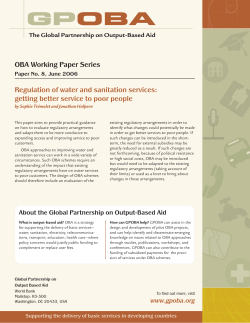 Regulation of Water and Sanitation Services: Getting